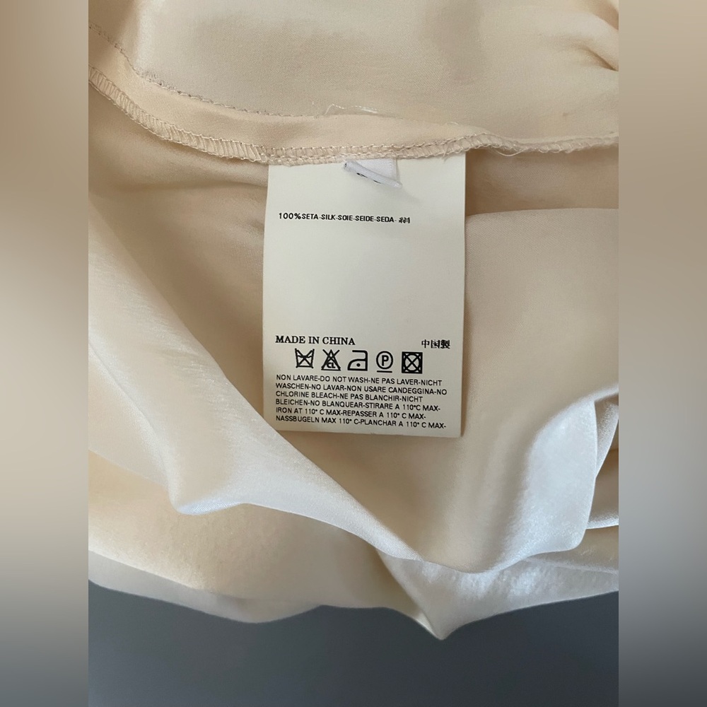 Maison Margiela Women's Golden Ivory Silk Slip Dress Size 40 or US 4 - Picture 7 of 8